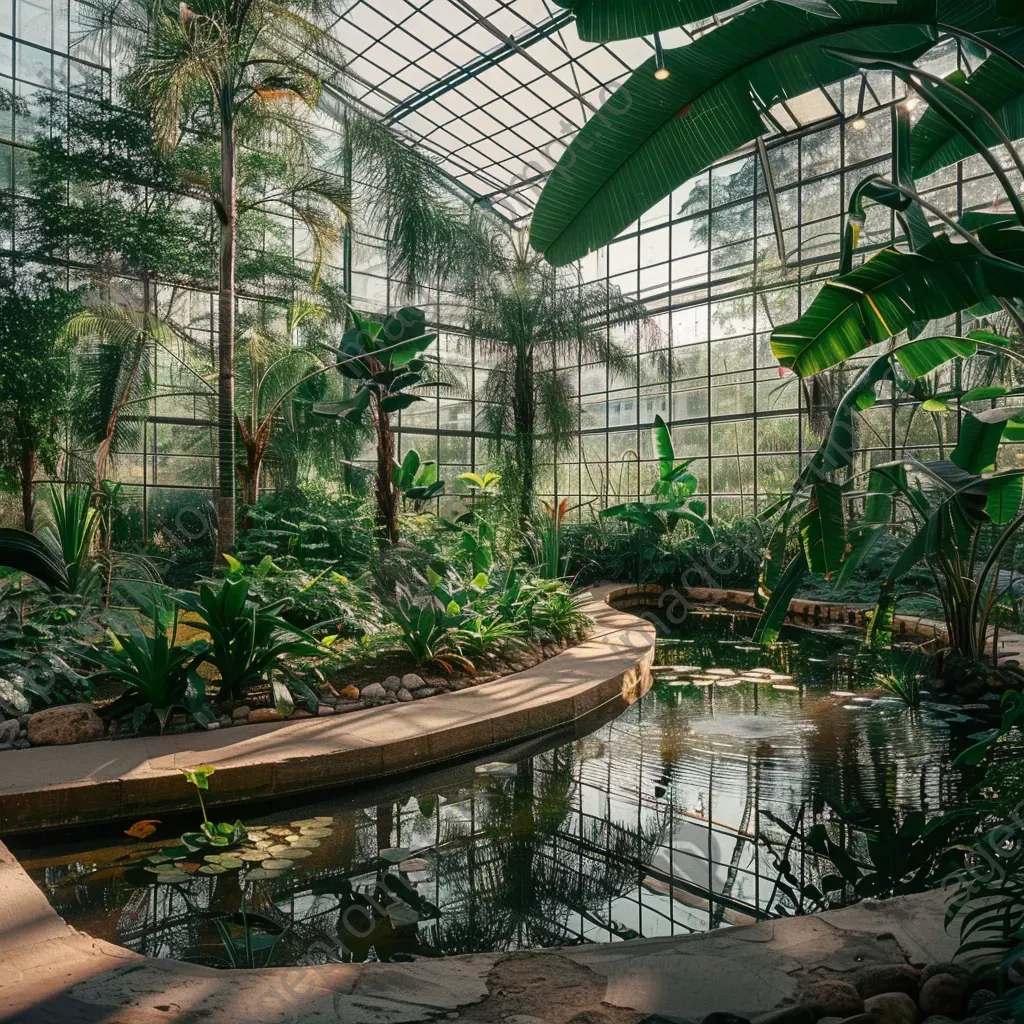 Botanical garden with asymmetrical pond shot on Sony Alpha 7R IV - Image 1