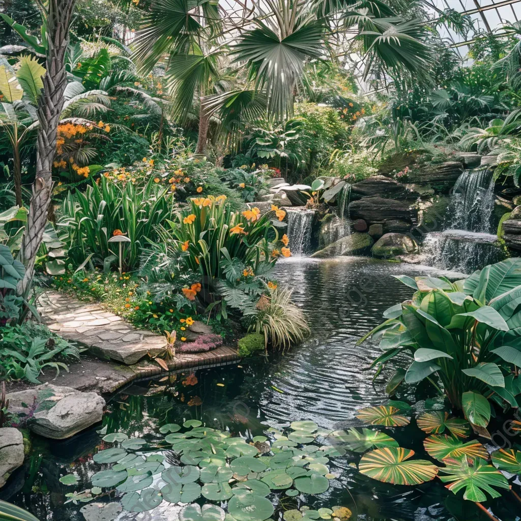 Botanical garden with asymmetrical pond shot on Sony Alpha 7R IV - Image 2