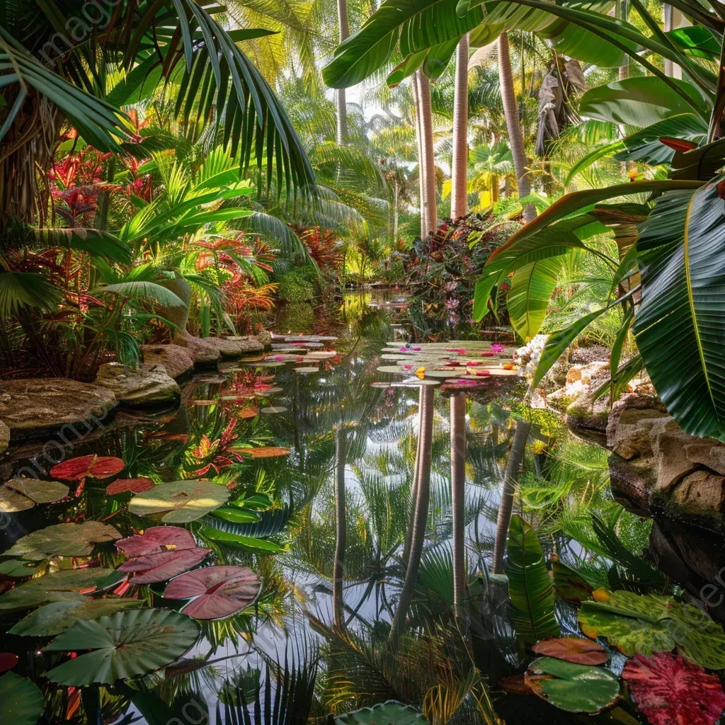 Botanical garden with asymmetrical pond shot on Sony Alpha 7R IV - Image 4