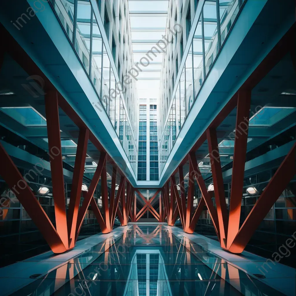 Symmetrical futuristic architecture with geometric patterns - Image 3