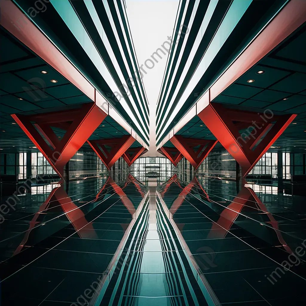 Symmetrical futuristic architecture with geometric patterns - Image 4