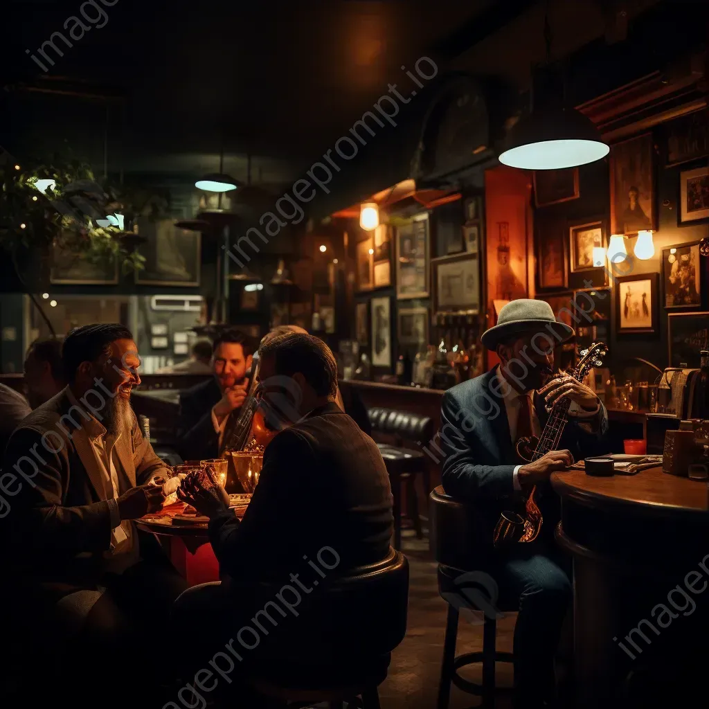 Cozy jazz bar with live music and patrons - Image 3