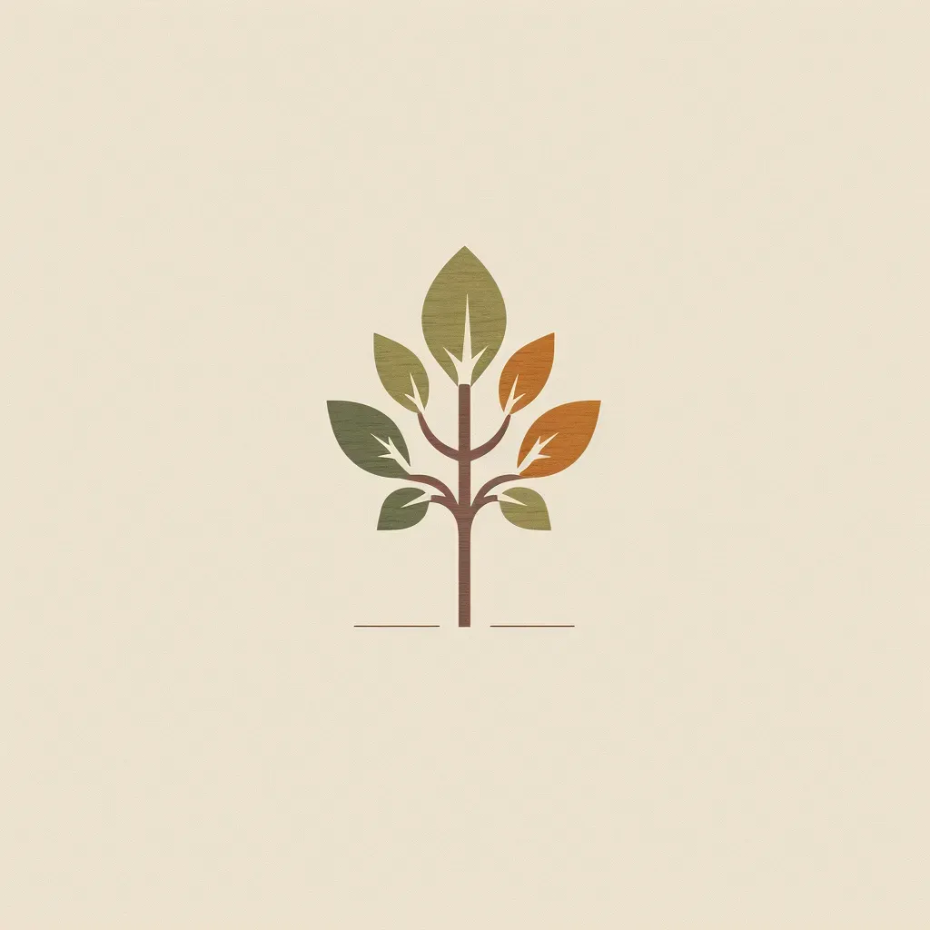 Nature-inspired logo design with tree icon in green and brown colors - Image 1