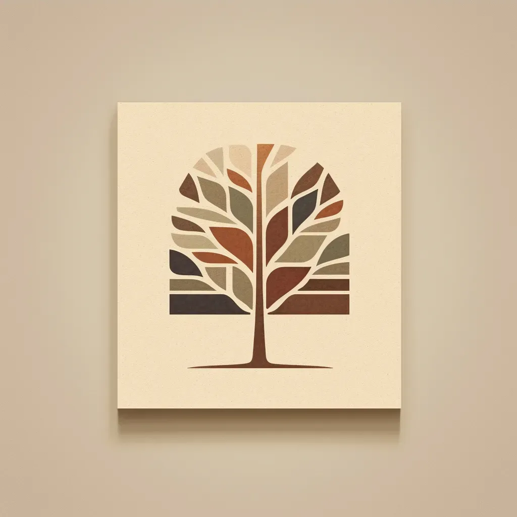 Nature-inspired logo design with tree icon in green and brown colors - Image 3