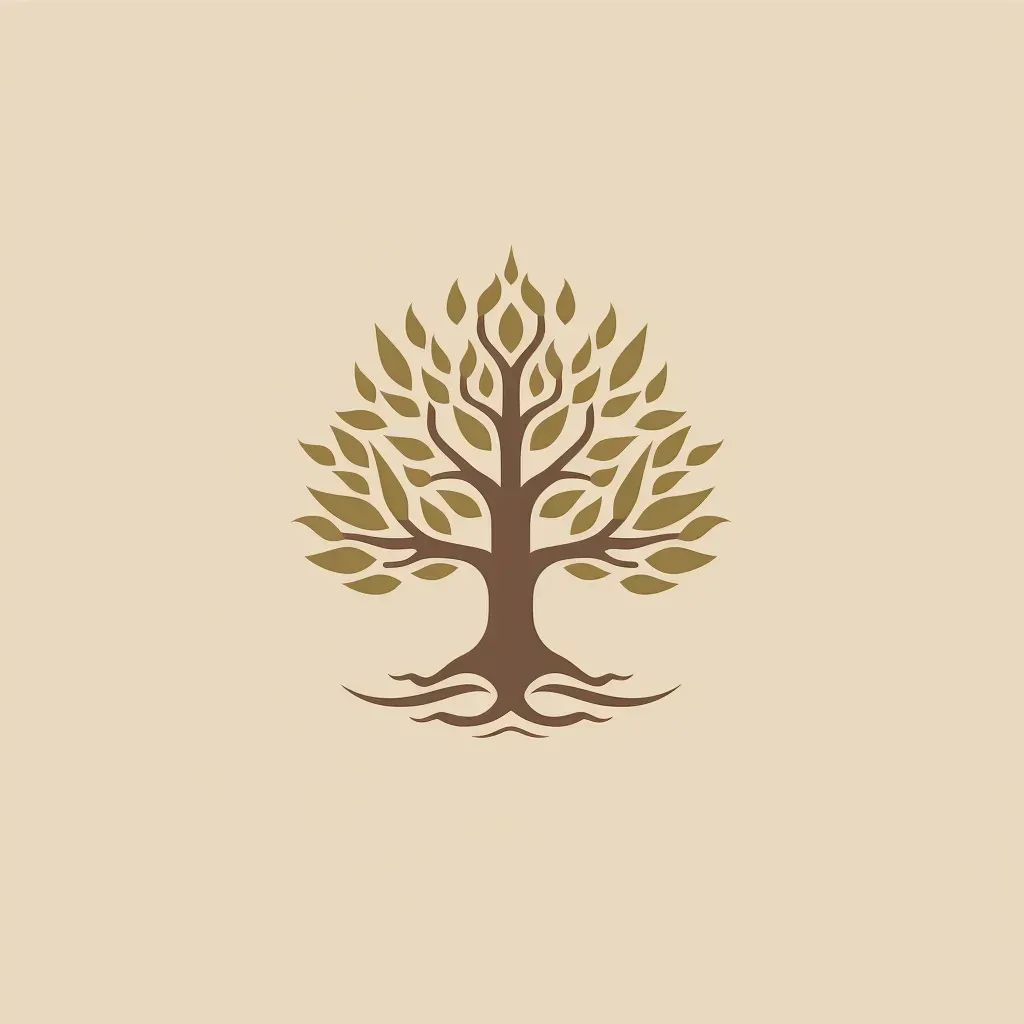 Nature-inspired logo design with tree icon in green and brown colors - Image 4