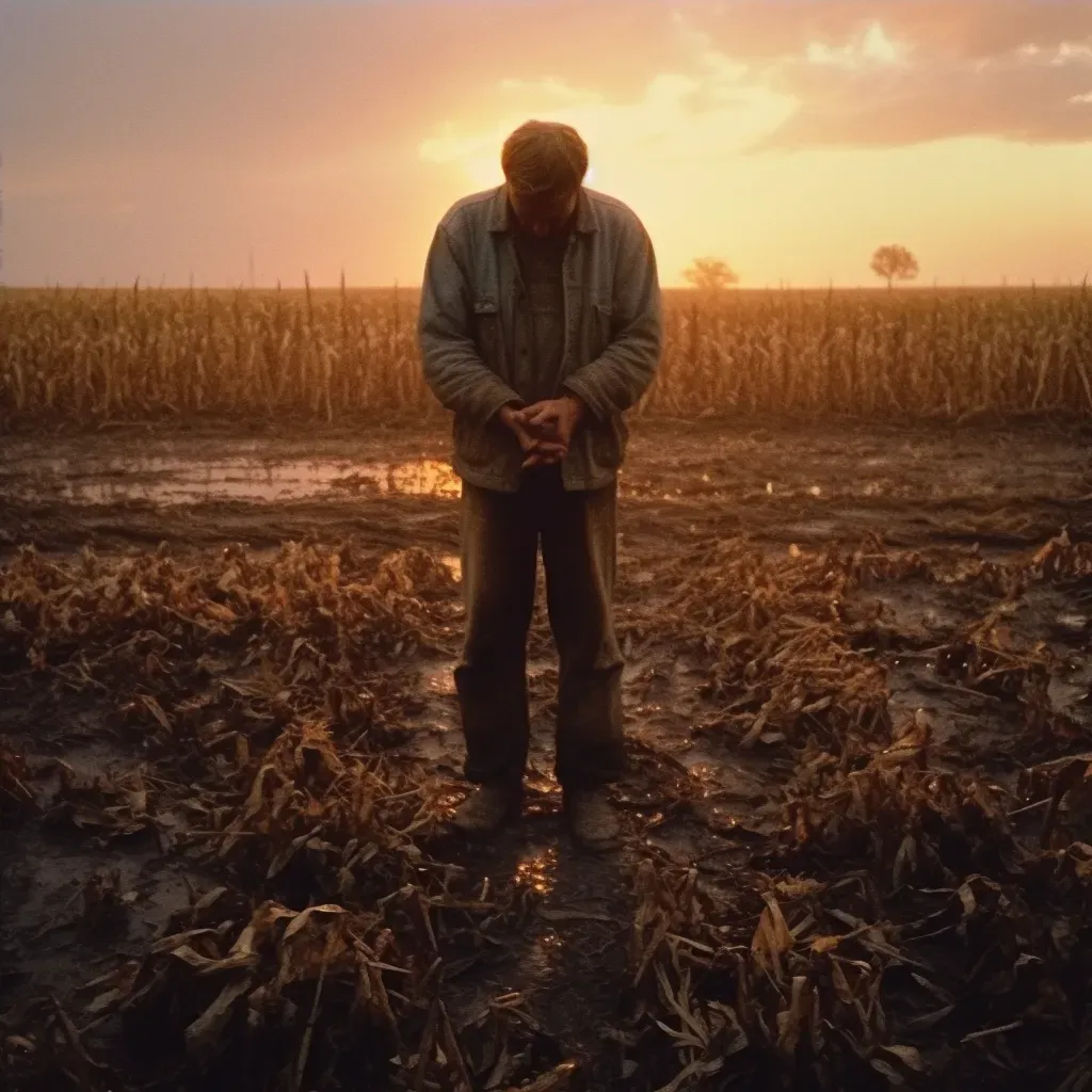 Strong farmer in sunset field - Image 4