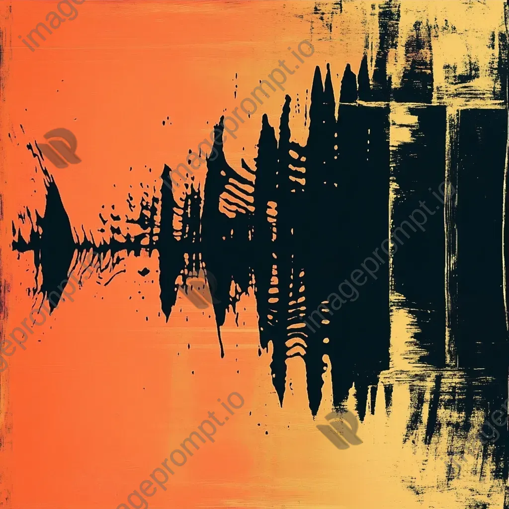 Digital art depicting intricate patterns of rhythm and frequency in the silhouette of sound waves - Image 3