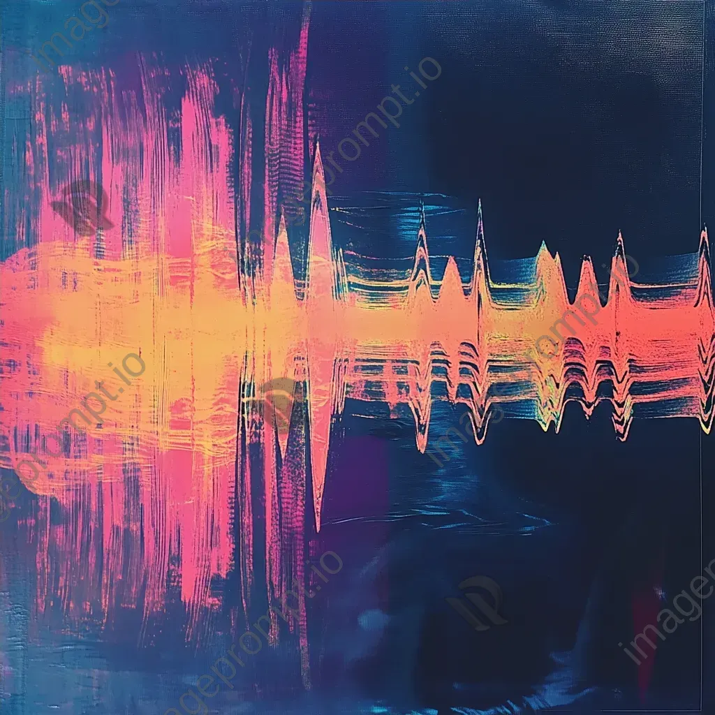 Digital art depicting intricate patterns of rhythm and frequency in the silhouette of sound waves - Image 4