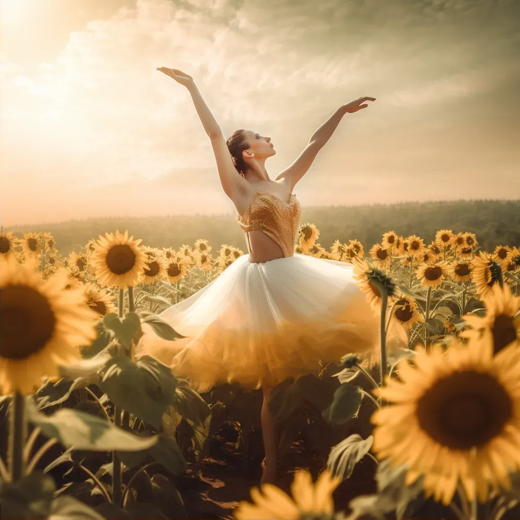 Ballerina dance sunflower field - Image 2