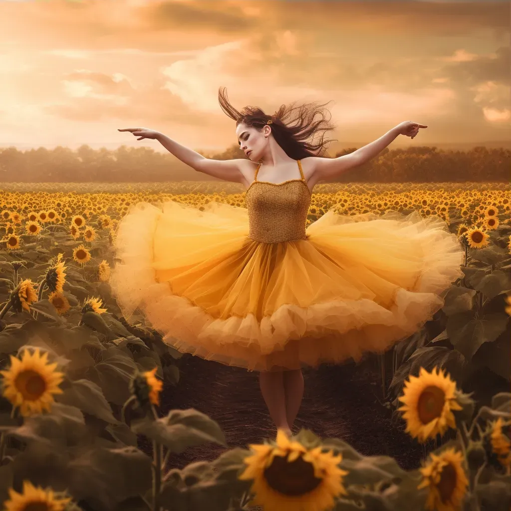 Ballerina dance sunflower field - Image 3