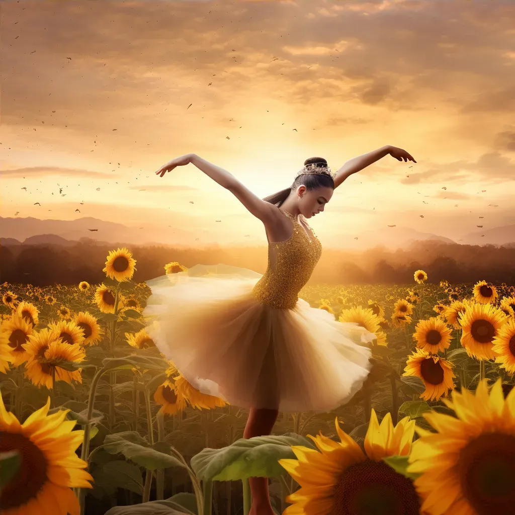 Ballerina dance sunflower field - Image 4