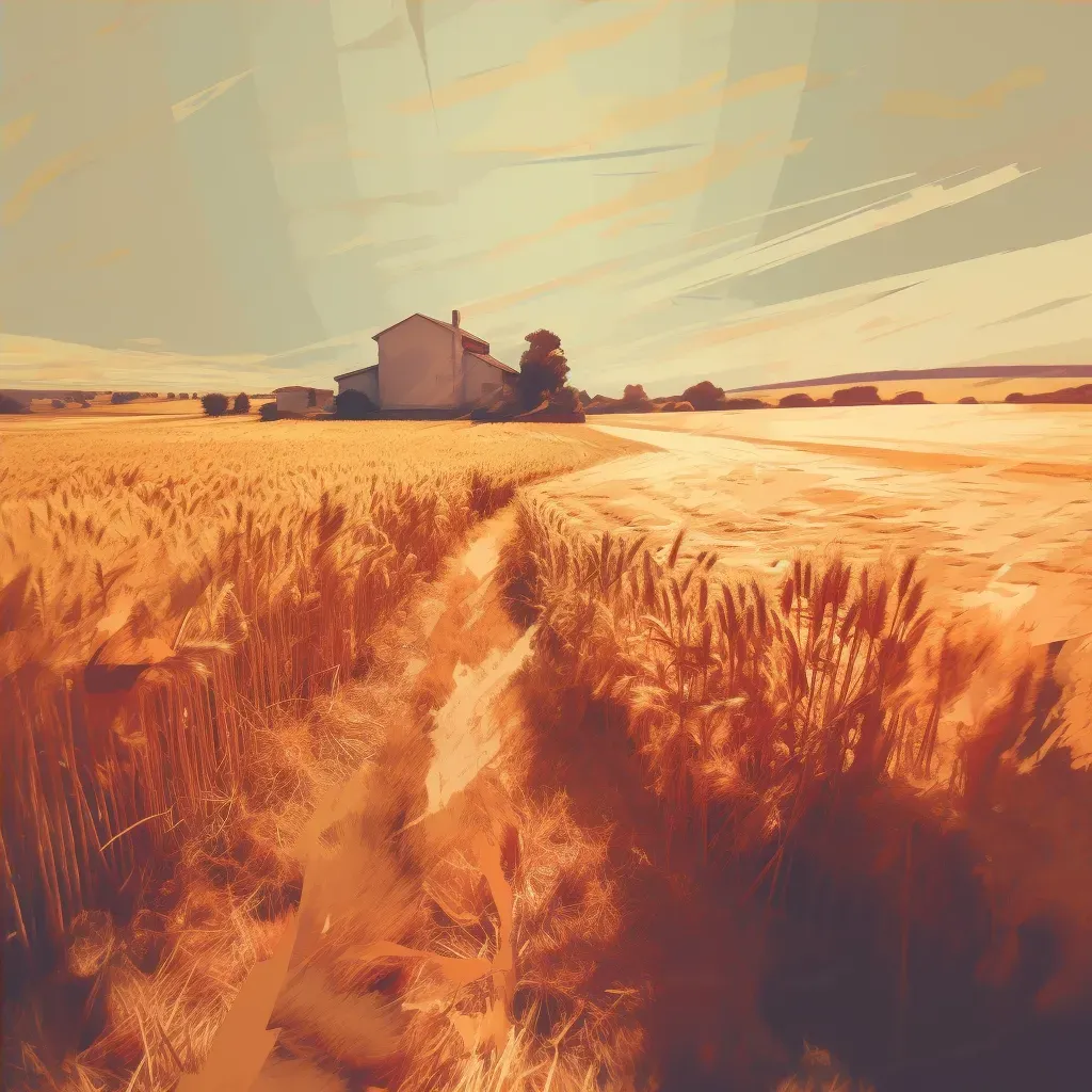 Golden wheat fields swaying under the summer sun - Image 4