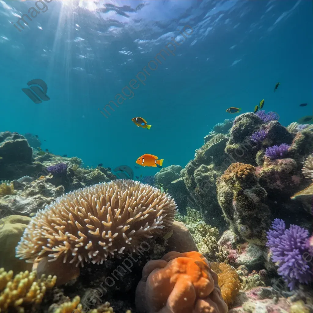 Lively coral reef with clownfish and sea urchins, captured with a Panasonic Lumix GH5. - Image 3