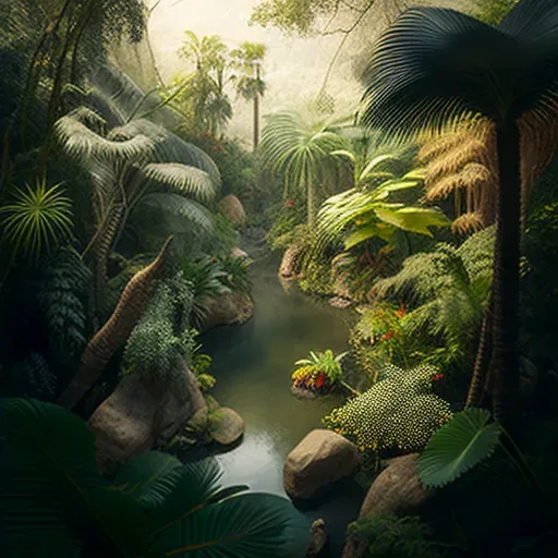 Transformation from Tranquil Garden to Chaotic Jungle - Botanical Transition - Image 2