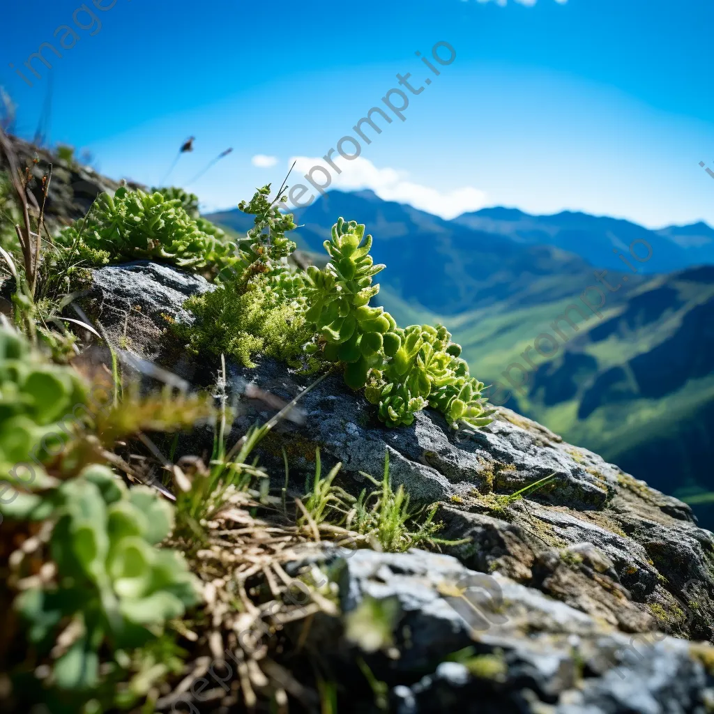 Close-up of greenery on a rocky mountain ridge - Image 2