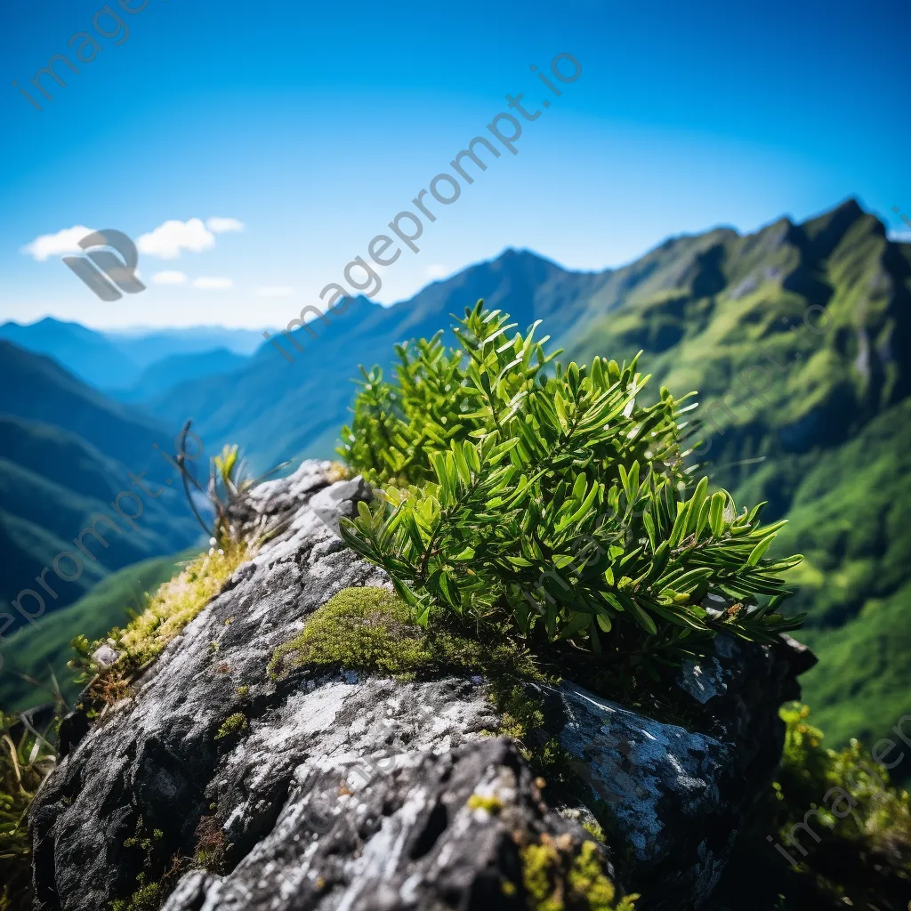 Close-up of greenery on a rocky mountain ridge - Image 4