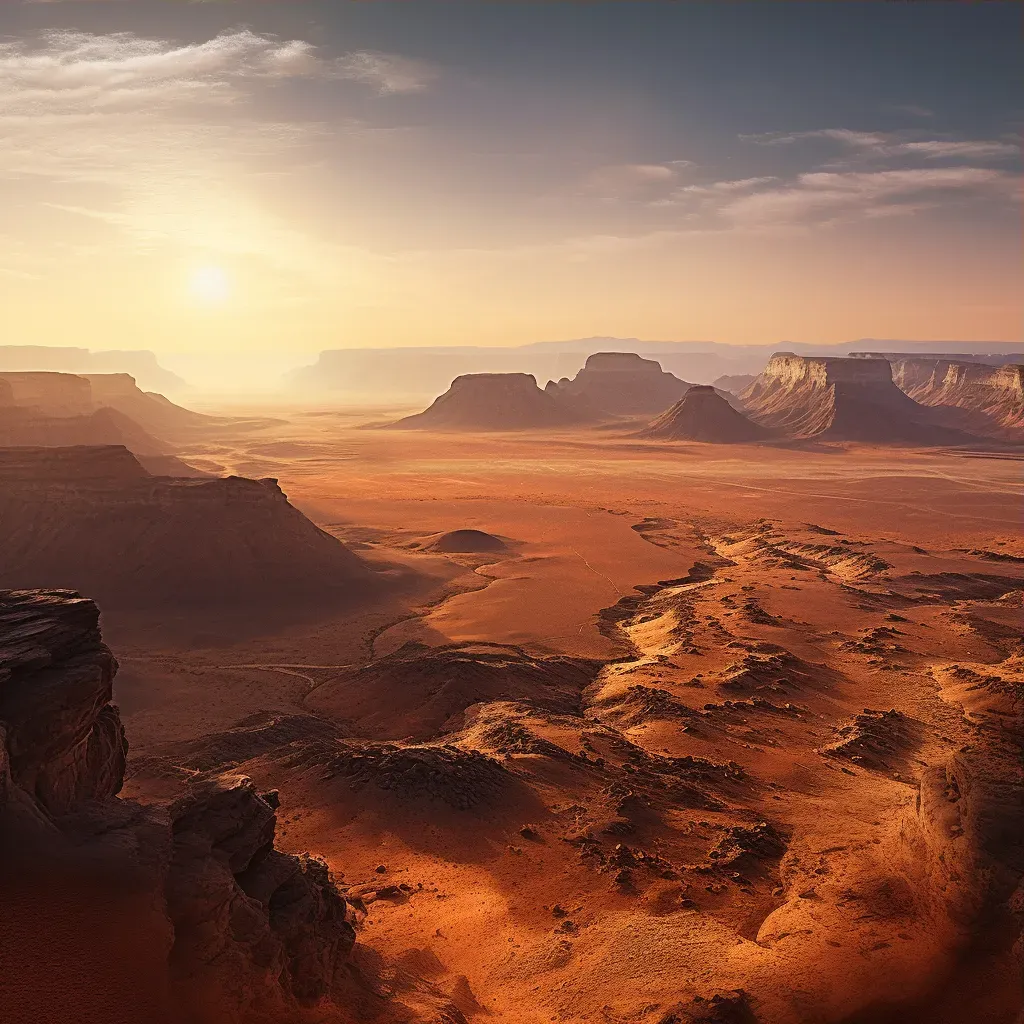 Panoramic view of desert valley at sunrise - Image 3