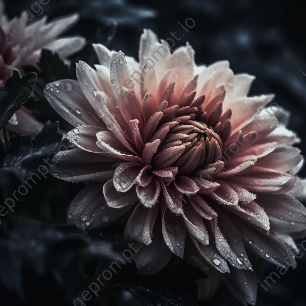 Black and white close-up of flower petals showcasing intricate textures - Image 4