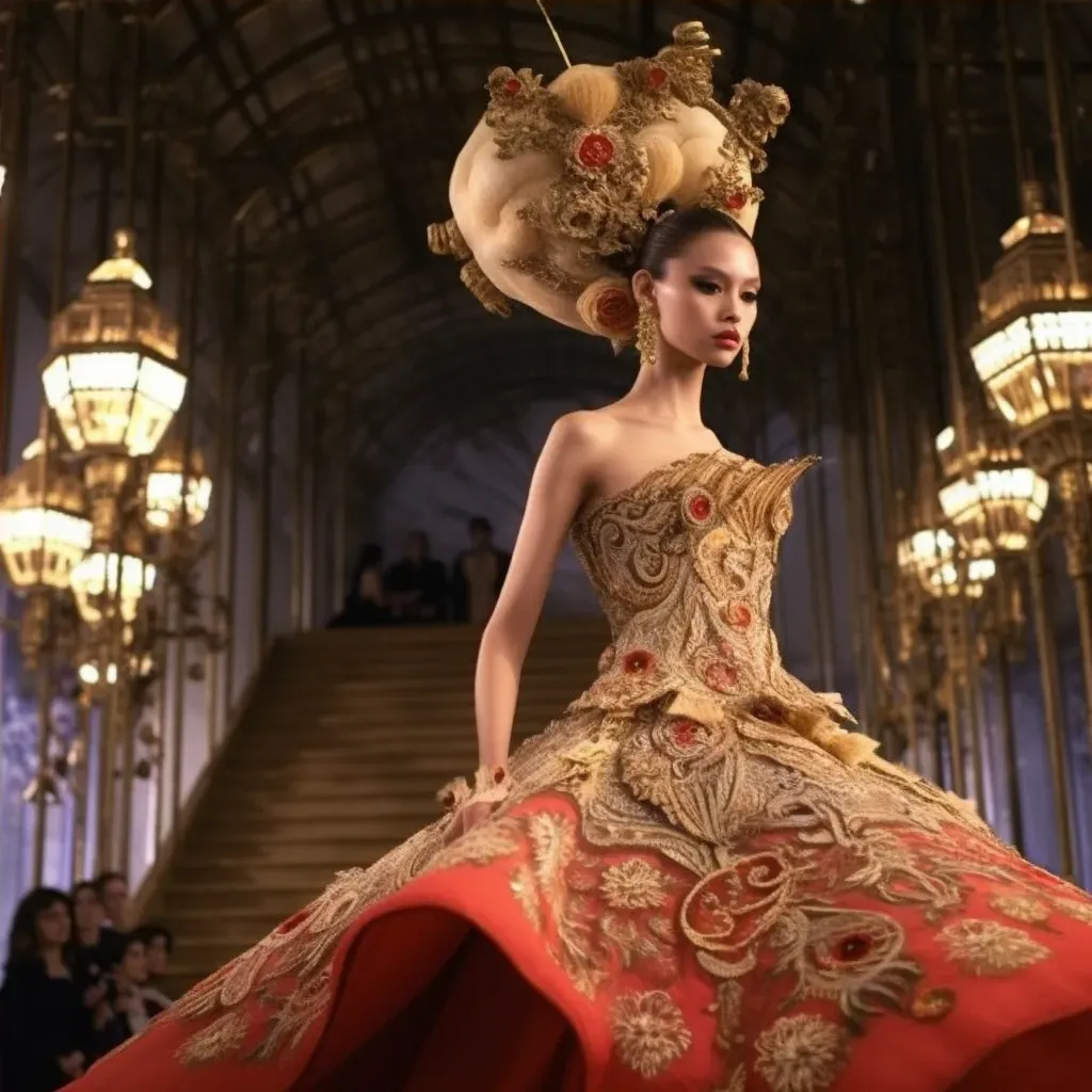 Opulent haute couture runway scene - Image 4