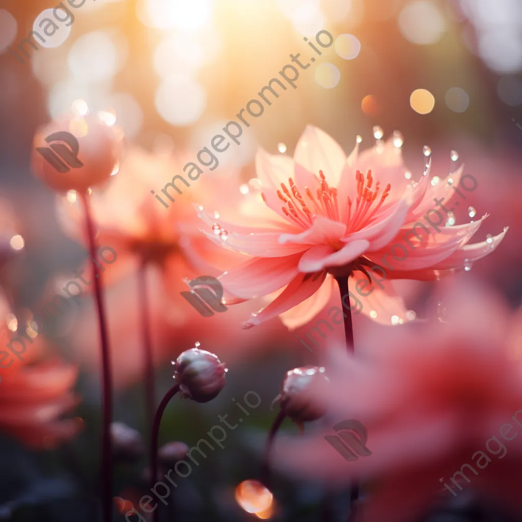 Pink coral gradient with shimmering bokeh - Image 2