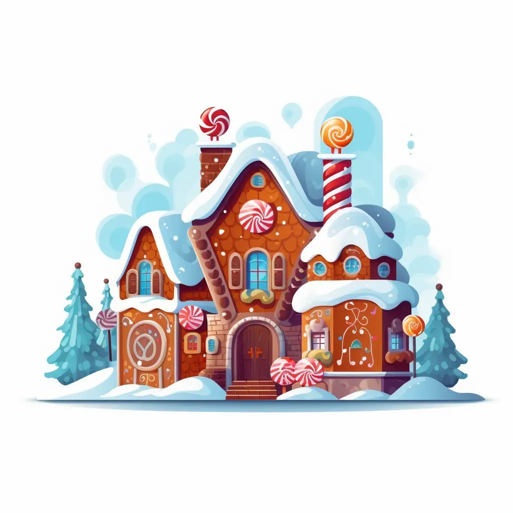 Gingerbread village logo with sweet houses and candy decorations - Image 1