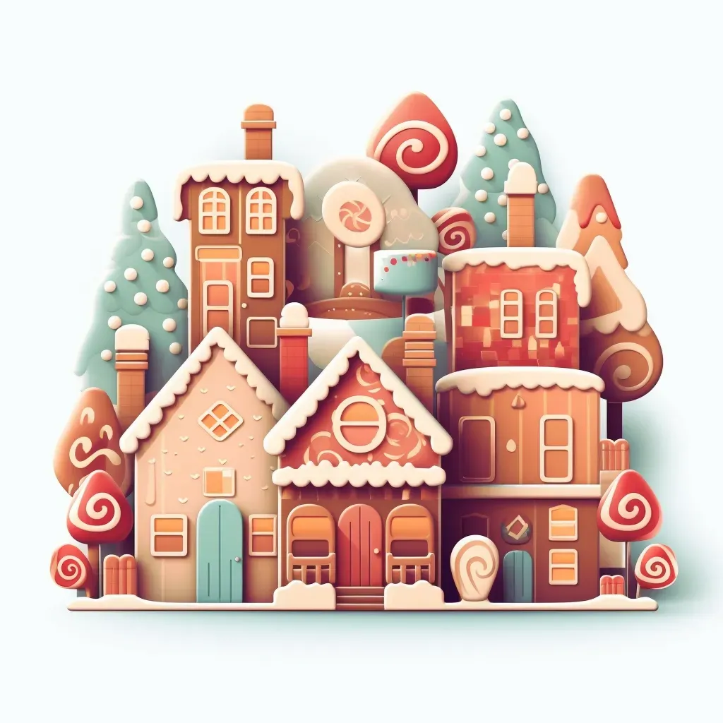 Gingerbread village logo with sweet houses and candy decorations - Image 2