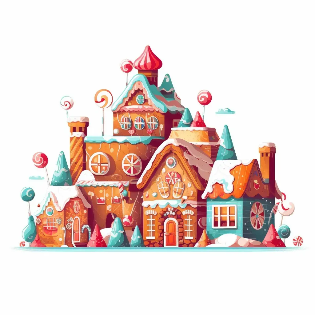 Gingerbread village logo with sweet houses and candy decorations - Image 3