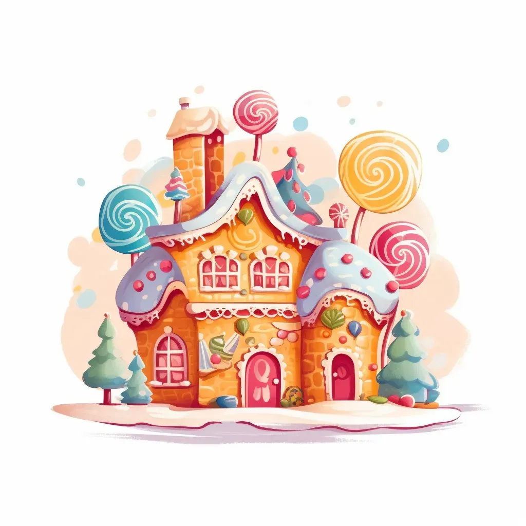 Gingerbread village logo with sweet houses and candy decorations - Image 4