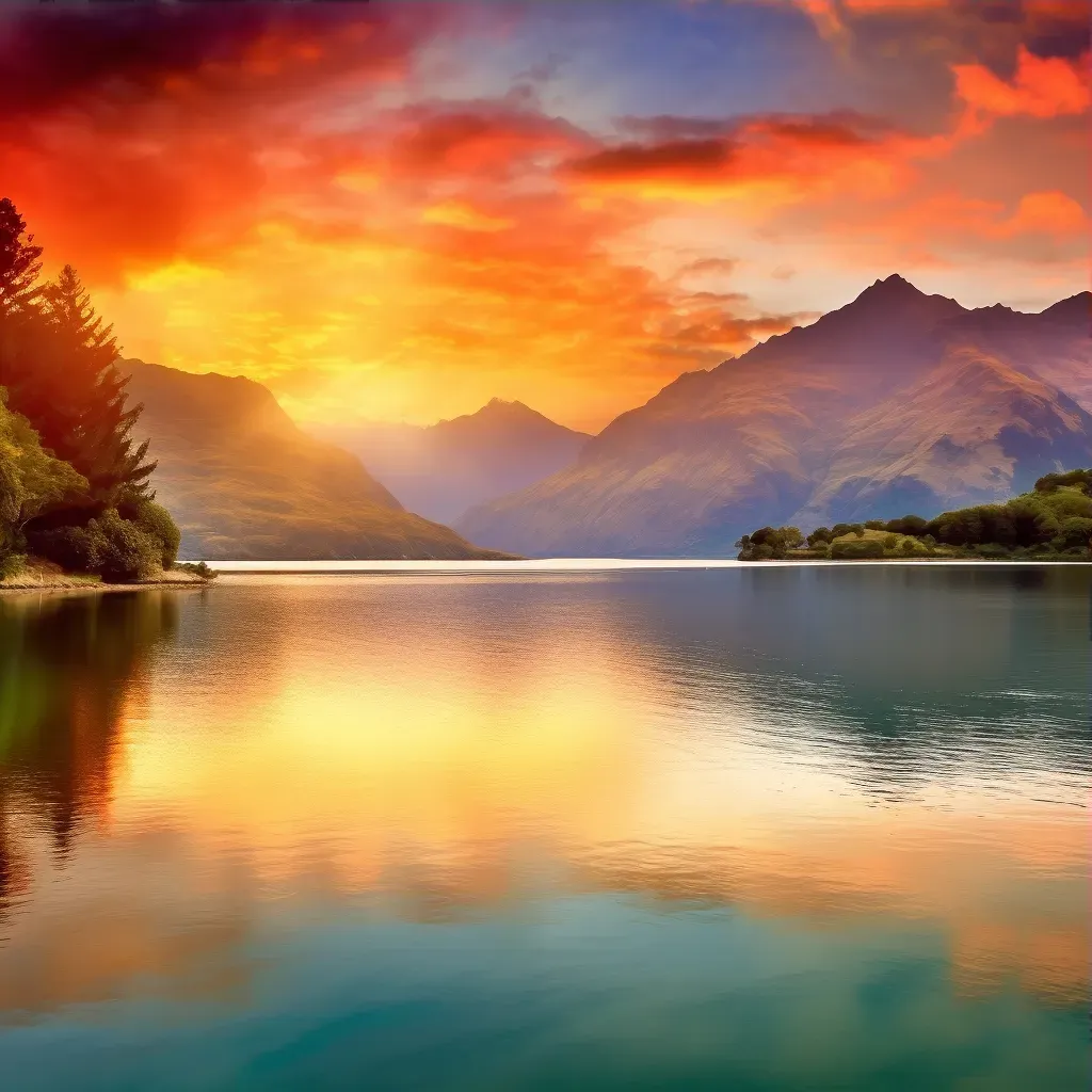 New Zealand lake sunrise - Image 3