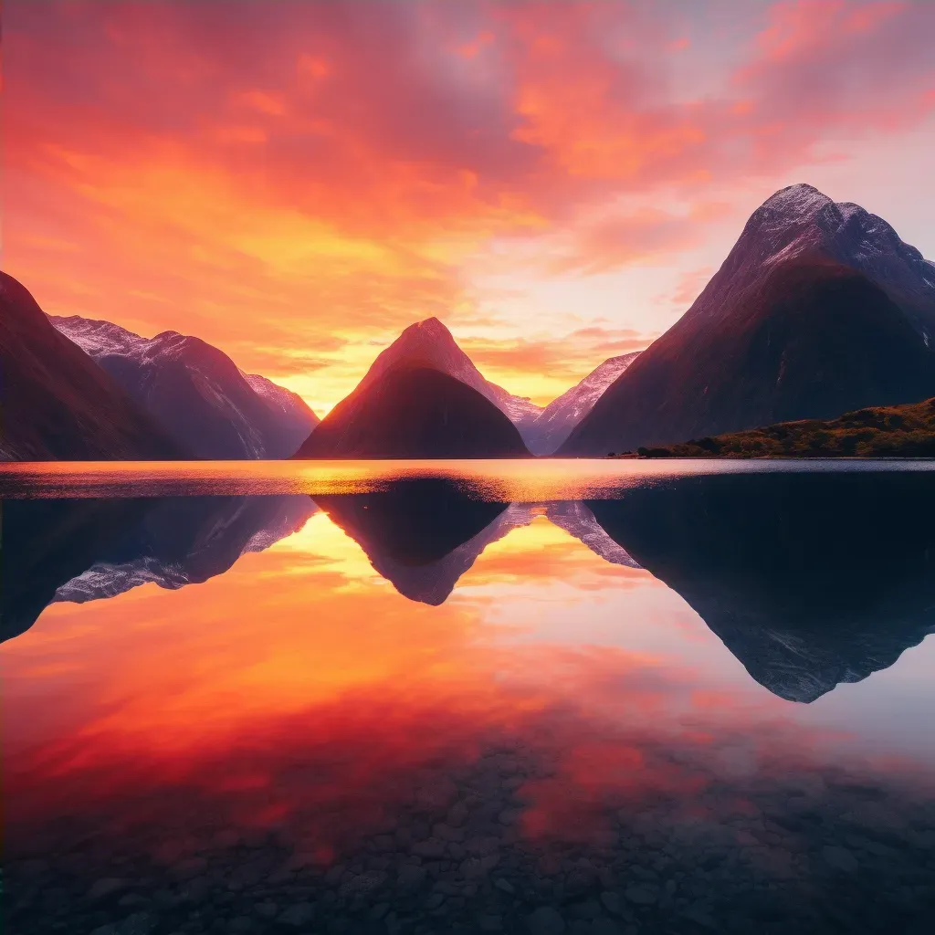 New Zealand lake sunrise - Image 4