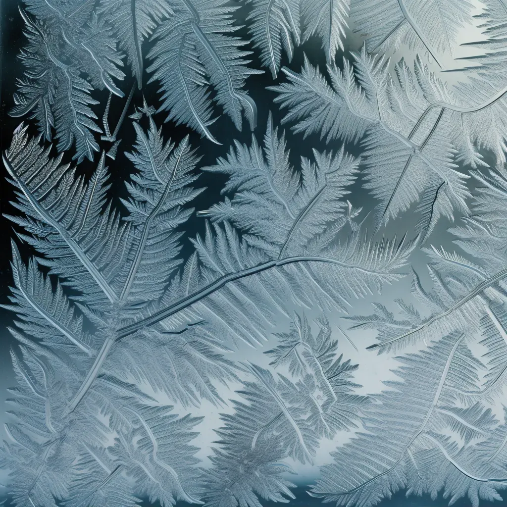 close-up of frost on glass - Image 1