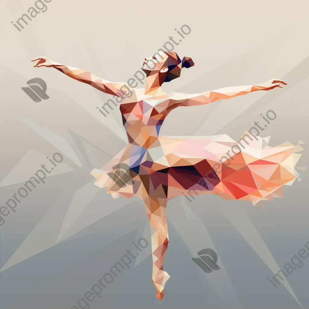 Low-poly portrait of a ballerina mid-leap - Image 2