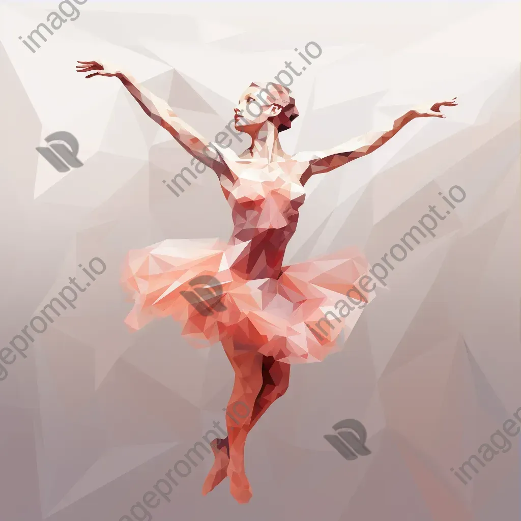 Low-poly portrait of a ballerina mid-leap - Image 3