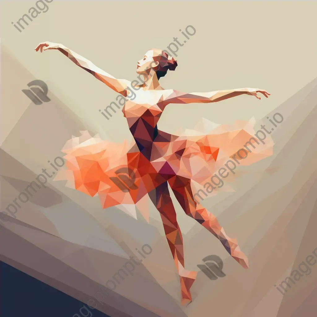 Low-poly portrait of a ballerina mid-leap - Image 4