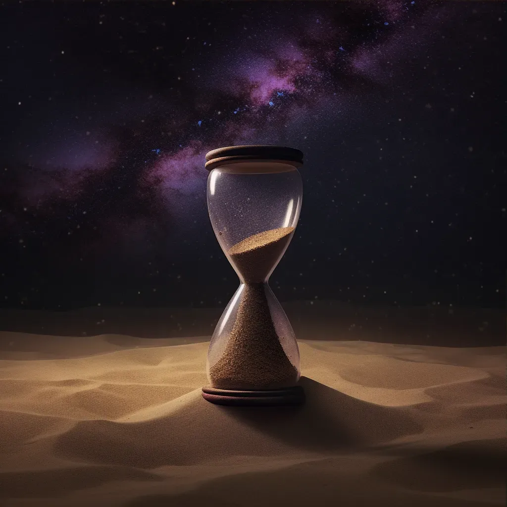 Hourglass filled with twinkling stars against a cosmic background - Image 3