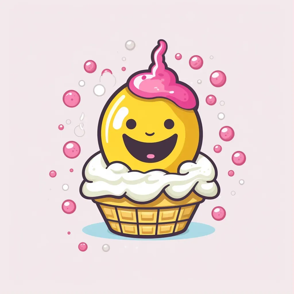 Playful waffle icon logo in yellow and pink - Image 1