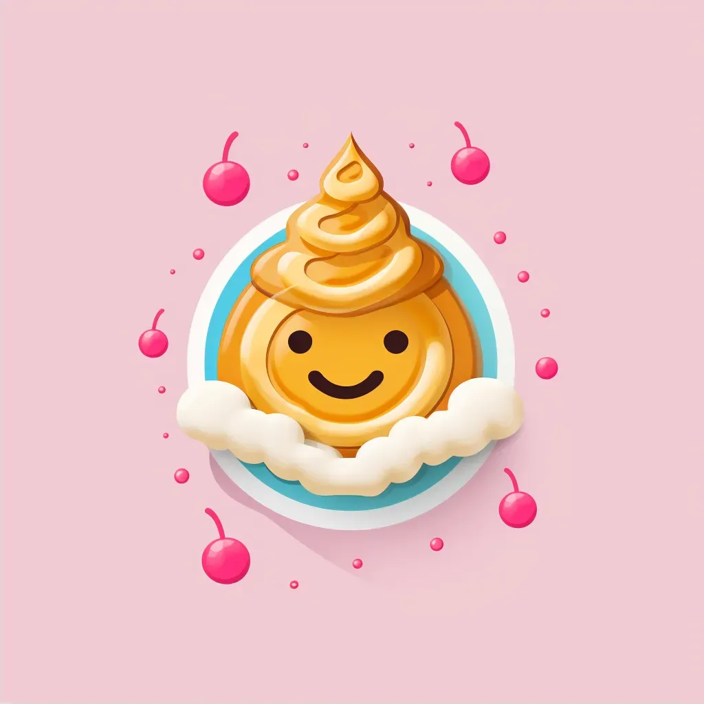 Playful waffle icon logo in yellow and pink - Image 2