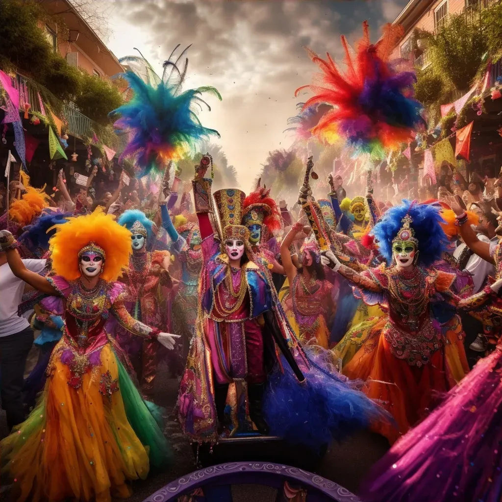 Mardi Gras parade with colorful floats in New Orleans - Image 4