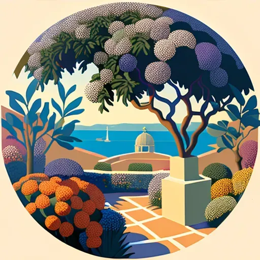 Mediterranean garden with citrus trees and lavender bushes - Image 4