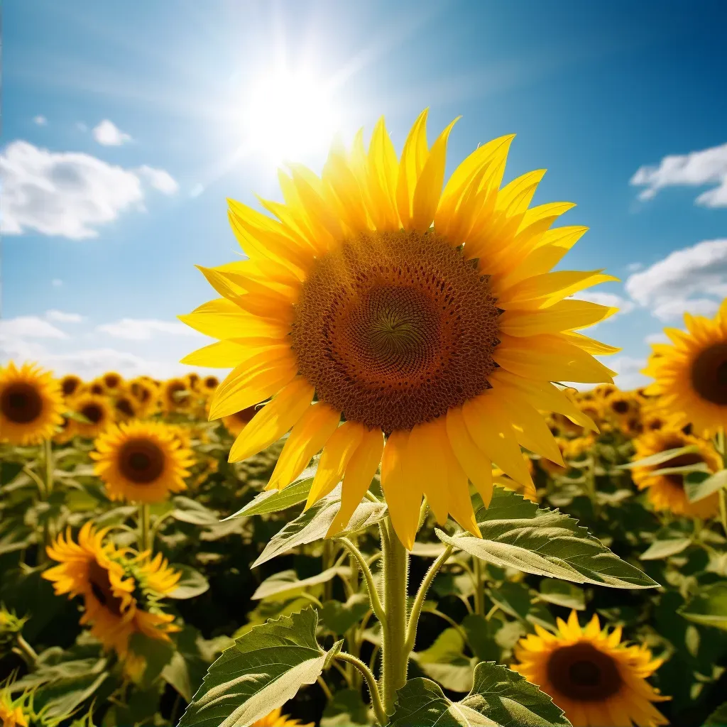 Aerial view of a sunflower field with vibrant yellow flowers - Image 2