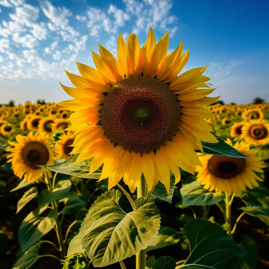 Aerial view of a sunflower field with vibrant yellow flowers - Image 4