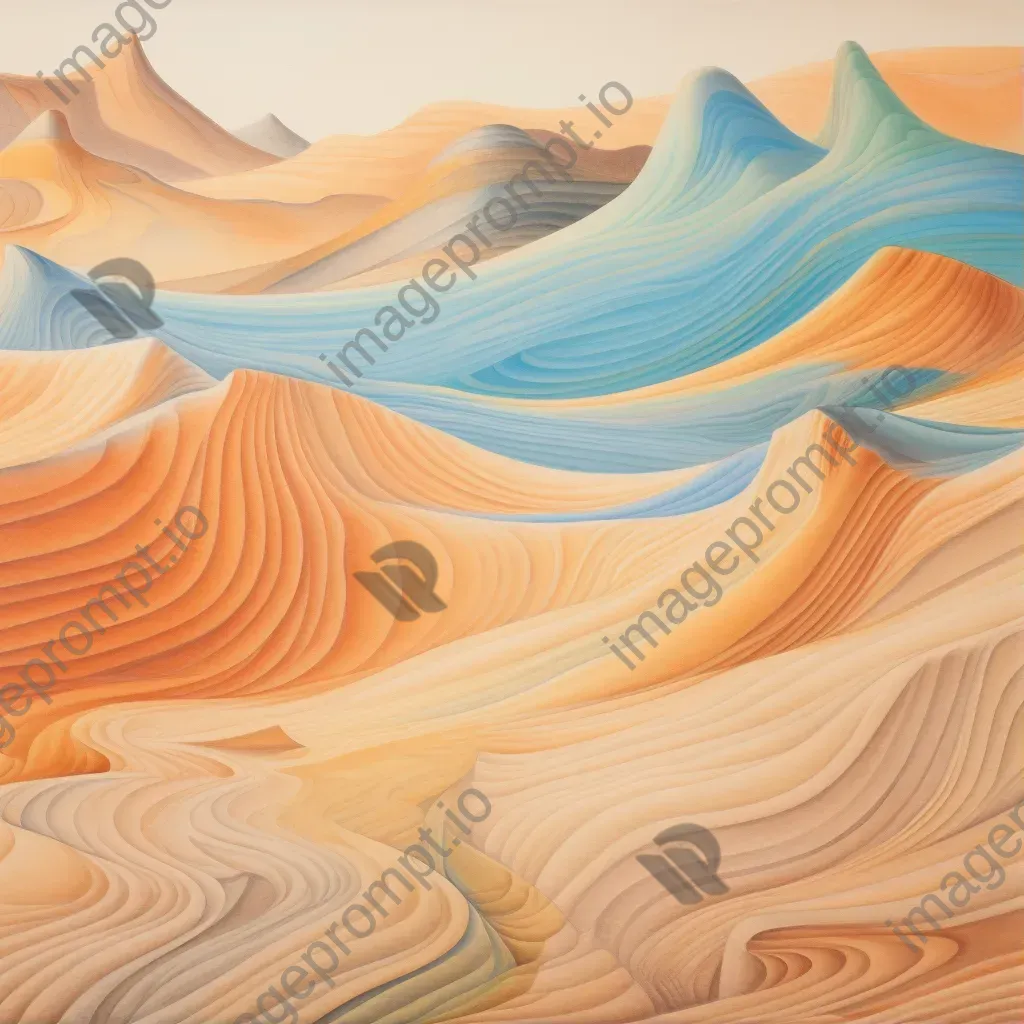 Colored pencil sketch capturing the evolving movement of desert sand dunes - Image 1