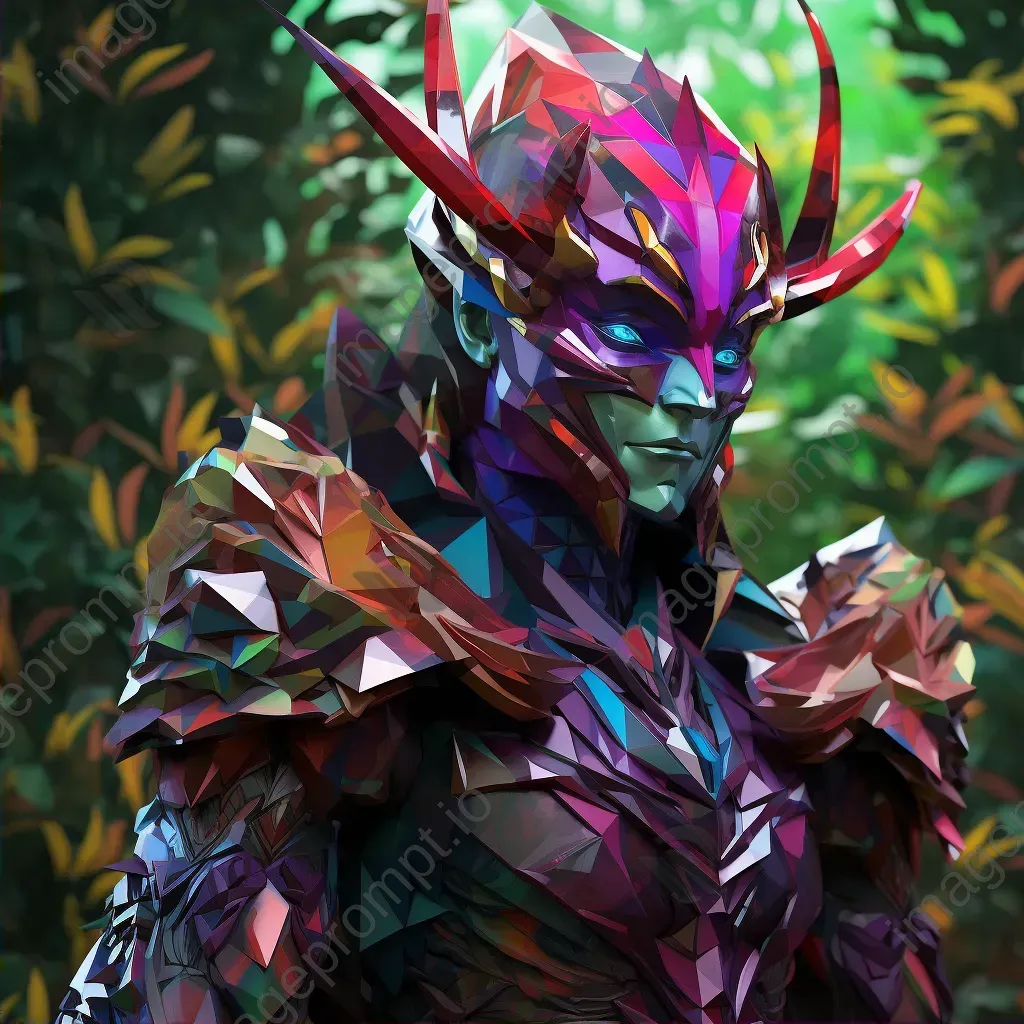 Low poly elf warrior in a fantastical forest - Image 2