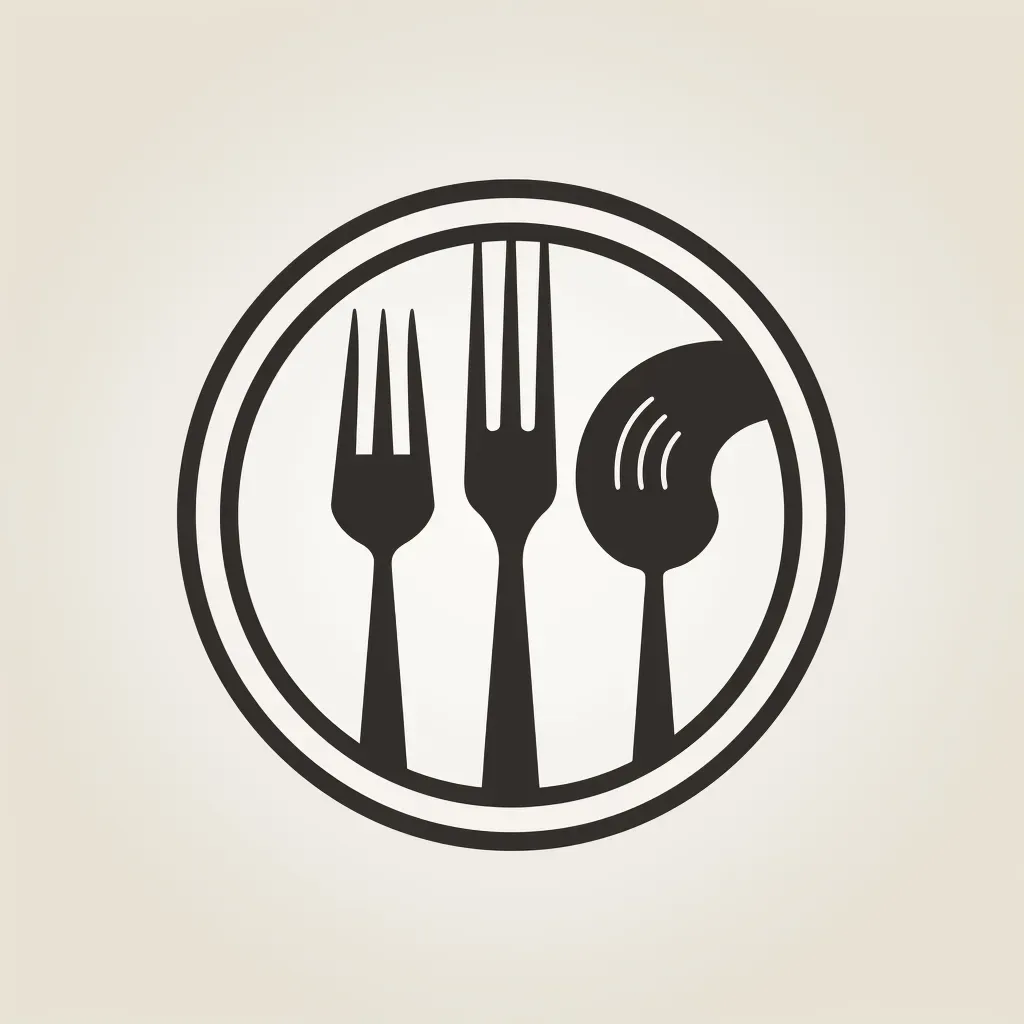 Sleek and modern logo design with fork and knife icon - Image 1