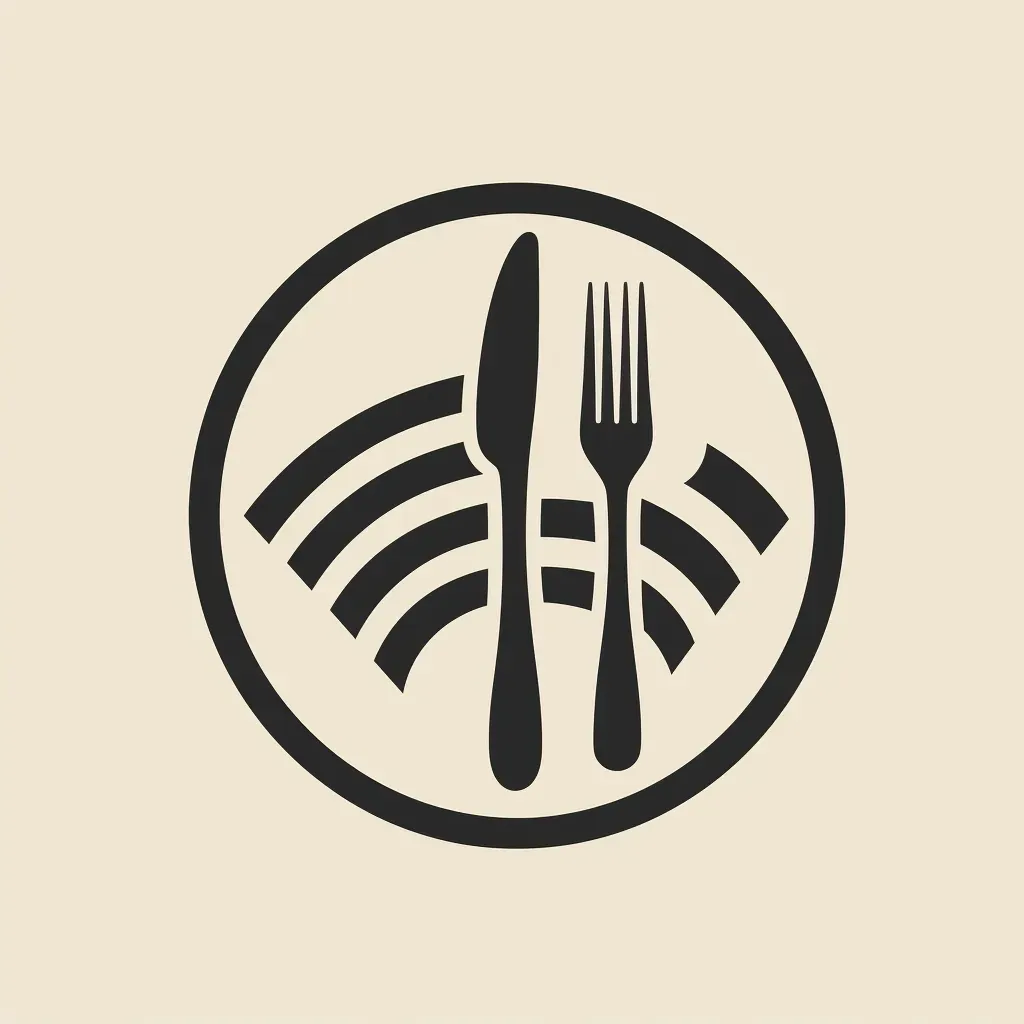 Sleek and modern logo design with fork and knife icon - Image 2