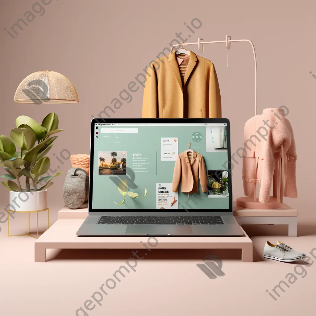 Laptop display of an online clothing store with accessories in soft daylight. - Image 4