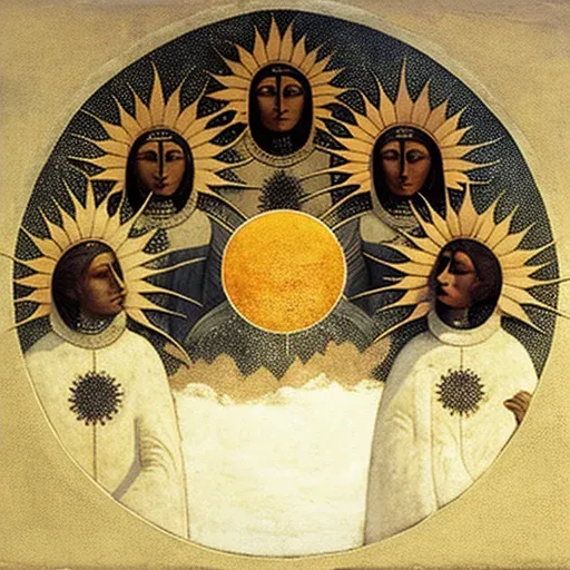 Aztec myth of creation with five suns symbolizing different eras - Image 2