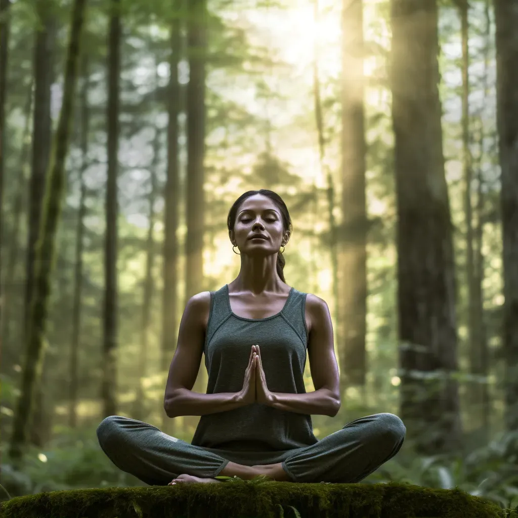 A yoga instructor leading meditation in a forest clearing. - Image 2