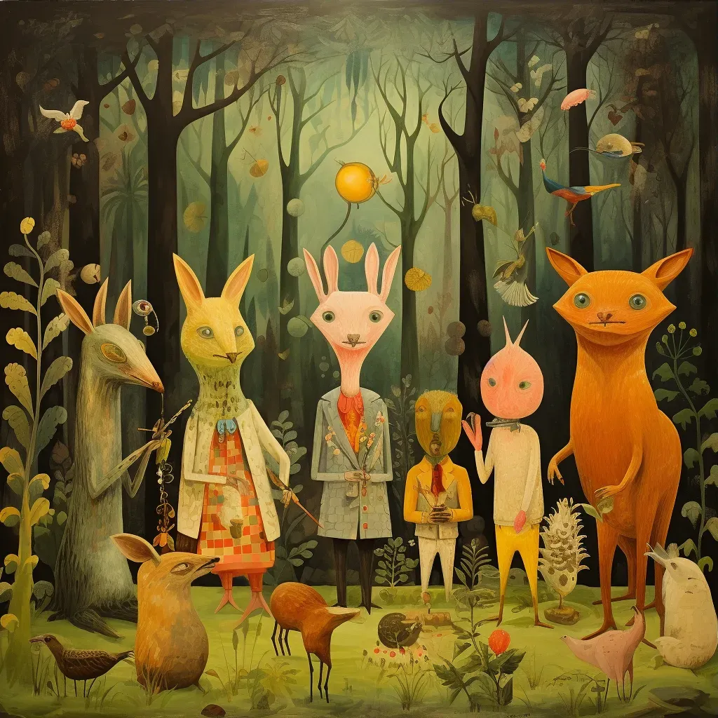 Image of animal friends in a magical forest, full of wonder - Image 3