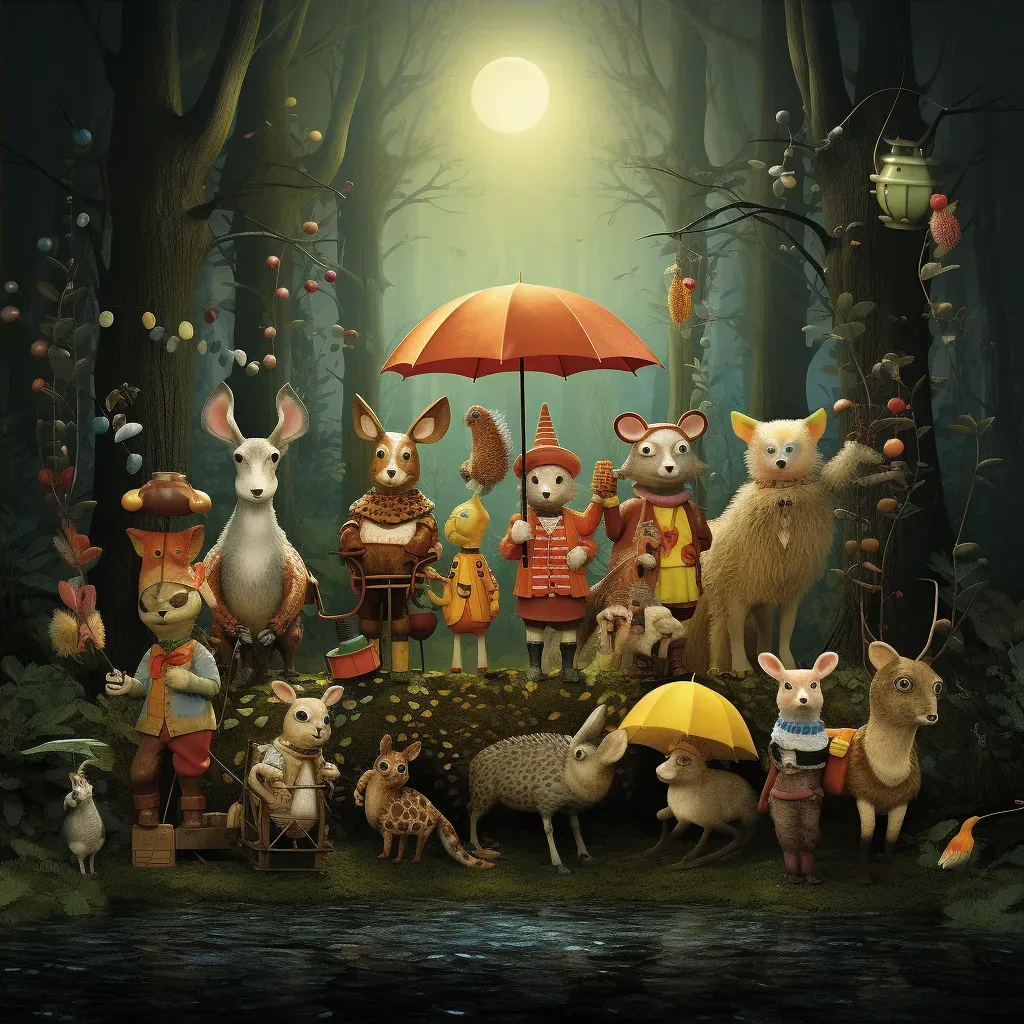 Image of animal friends in a magical forest, full of wonder - Image 4